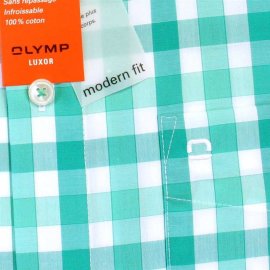 OLYMP LUXOR Men`s Shirt MODERN FIT checked short sleeve (1343-12-41)