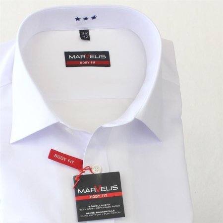 MARVELIS chemise pour homme BODY FIT uni à manches longues sumplémentaires (69cm) (6799-69-00) 42 (L)