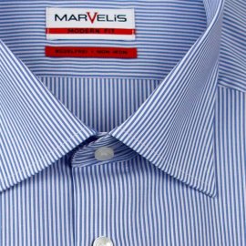 Marvelis Modern Fit a rayas camisa para hombres mangas cortas (7754-12-15)
