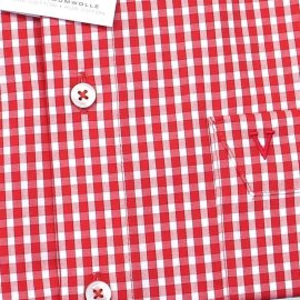 Marvelis Modern Fit a cuadro camisa para hombres mangas cortas (3724-12-87)