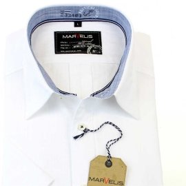 MARVELIS Casual Sport-chemise pour homme uni Leinenlook à manches courtes (3649-12-00) 39-40 (M)