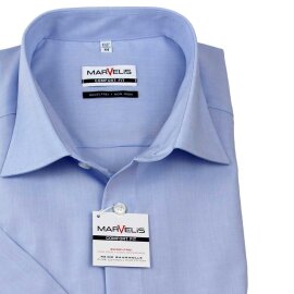 Marvelis camisa para hombres Chambray mangas cortas...