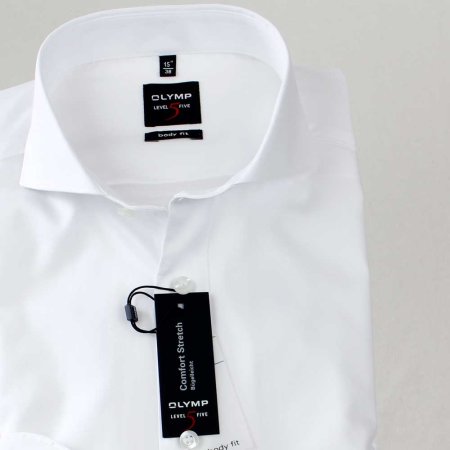OLYMP chemise pour homme LEVEL FIVE BODY FIT uni Feintwill à manches longue (2007-64-00)