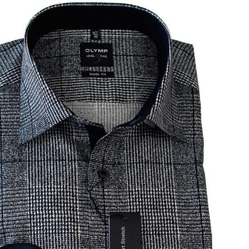 OLYMP Level Five BODY FIT grafiko camisa para hombres mangas largas (4089-64-68)