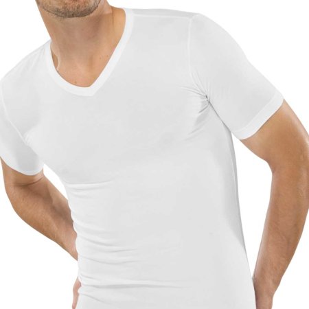 SCHIESSER Shirt kurzarm V-Ausschnitt weiß 95/5