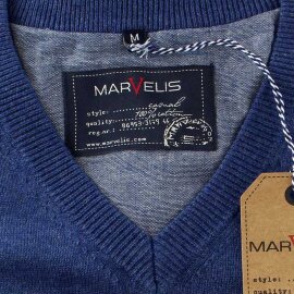 Herren Pullover, V-Ausschnitt, Marke Marvelis, reine Baumwolle (1990-10-08)