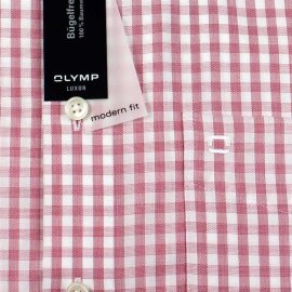 OLYMP LUXOR Men`s Shirt MODERN FIT checked short sleeve (1200-52-86)