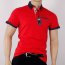 J.T.Ascott Jersey Polohemd Button-Down-Kragen Farbe rot