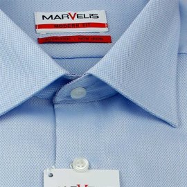 MARVELIS Men`s shirt MODERN FIT one colour long sleeve