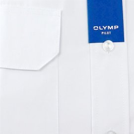 OLYMP Pilotenhemd uni wei&szlig; halbarm (0830-12-00) 39 (M)
