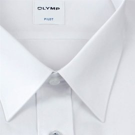 OLYMP Pilotenhemd uni weiß halbarm (0830-12-00) 42 (L)