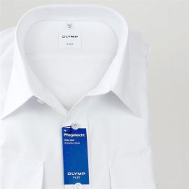 OLYMP Pilotenhemd uni weiß langarm (0780-64-00) 42 (L)