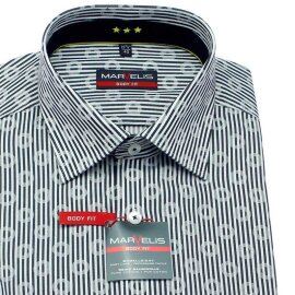 MARVELIS chemise pour homme BODY FIT rayures à manches longue