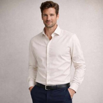 MARVELIS Hemd MODERN Fit uni langarm Farbe: Elfenbein 37