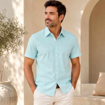 MARVELIS chemise pour homme BODY FIT rayures à manches courtes