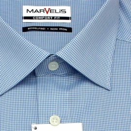 MARVELIS a cuadro camisa para hombres COMFORT FIT mangas largas 39 (M)
