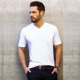 MARVELIS T-Shirt MODERN FIT white with V-Neck (2-pack) (4XL)