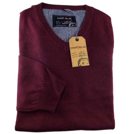 Mens sweater, V-neck, brand MARVELIS, pure cotton