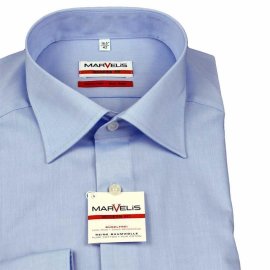 Marvelis Modern Fit Chambray camisa para hombres mangas largas (4704-64-11) 37