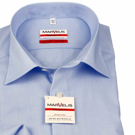 Marvelis Modern Fit Chambray camisa para hombres mangas largas (4704-64-11) 44
