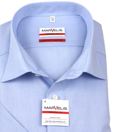 MARVELIS Men´s Shirt MODERN FIT chambray short sleeve 38