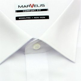 Marvelis Hemd Comfort Fit Uni Langarm New-Kent-Kragen 40 (M)