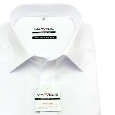 MARVELIS chemise pour homme COMFORT FIT uni à manches longue 43 (XL)