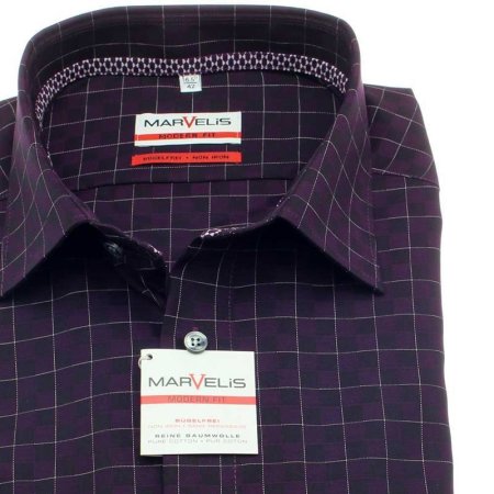 MARVELIS Men`s Shirt MODERN FIT striped long sleeve 39-40 (M)