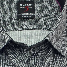 OLYMP Level Five BODY FIT jacquard camisa para hombres mangas largas