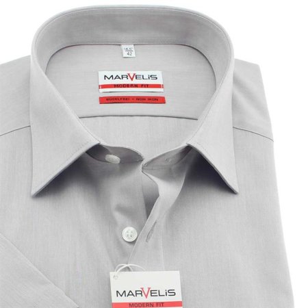 MARVELLIS MODER FI Chambray camisa para hombres mangas cortas