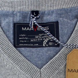 Punto de los hombres, con cuello en V, marca MARVELIS, algodón puro