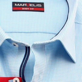 MARVELIS Shirt BODY FIT checks long sleeve 37-38 (S)
