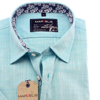 MARVELIS Hemd CASUAL leinen-struktur halbarm