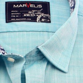 MARVELIS Hemd CASUAL leinen-struktur halbarm