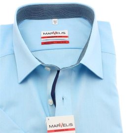 MARVELIS Men´s Shirt MODERN FIT chambray short sleeves 39-40 (M)