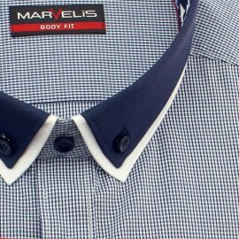 MARVELIS Hemd BODY FIT MICRO karo langarm