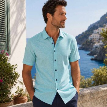 MARVELIS chemise pour homme BODY FIT carreau à manches courtes