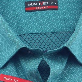 MARVELIS Shirt BODY FIT diamond jacquard short sleeve