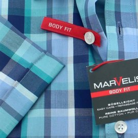 MARVELIS Shirt BODY FIT checks short sleeve