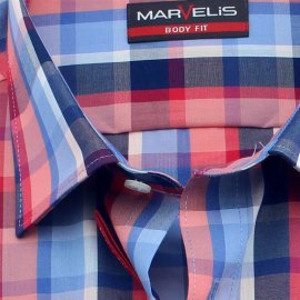 MARVELIS Shirt BODY FIT checks short sleeve