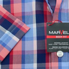 MARVELIS BODY FIT diamante camisa para hombres mangas cortas 37-38 (S)