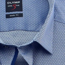 OLYMP Shirt Level Five BODY FIT jacquard short sleeve