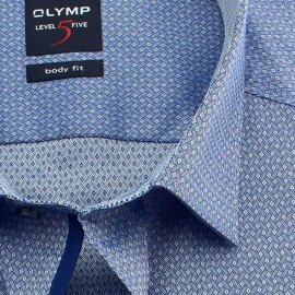 OLYMP Level Five BODY FIT a jacquard camisa para hombres mangas cortas