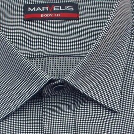 MARVELIS Hemd BODY FIT MICRO-Karo langarm