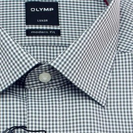 OLYMP LUXOR modern fit a cuadro camisa para hombres mangas largas 45-46 (XXL)