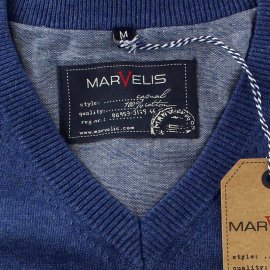 Herren Pullover, V-Ausschnitt, Marke Marvelis, reine Baumwolle (1990-10-08) 4XL (49-50)