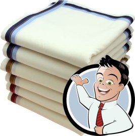 Handkerchiefs 6 pieces ca.40x40cm pure cotton Charles