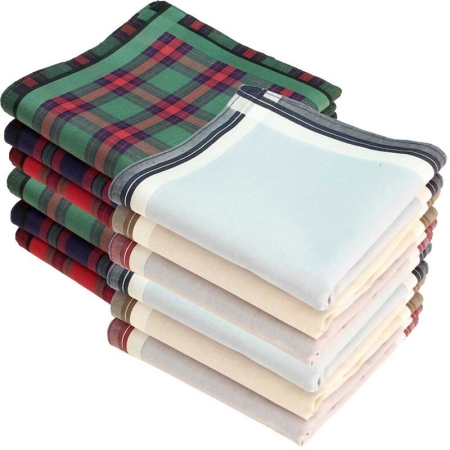 Handkerchiefs 12 pieces ca.40x40cm pure cotton Highland + James