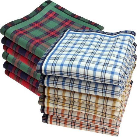 Handkerchiefs 12 pieces ca.40x40cm pure cotton Highland + John