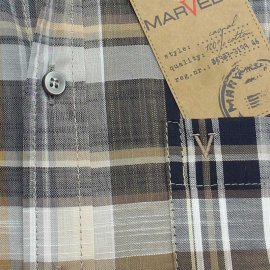 MARVELIS Casual chemise pour homme carreau à manches courtes